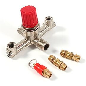 Double Outlet Tube Zinc Alloy Air Compressor Pressure Regulator Valve Fit Parts