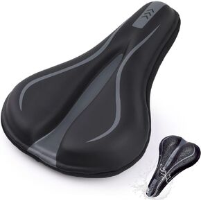 Simpeak Mountain Bike Seat Cover, Comfortable Gel Road Bike Seat Cushion, PU Waterproof All-Inclusive Seat Cover for Road Bike Outdoor Cycling