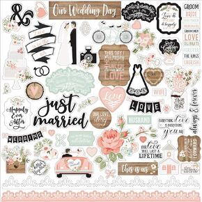 ECHO PARK PAPER COMPANY Cardstock 12"X12", Wedding Element Sticker
