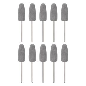 HARFINGTON 10pcs Rubber Polishing Bit Silicone Buffing Wheels 120 Grit 10mm Dia Mounted Grinding Head for Electric Grinder Rotary Tool, Cone Shape
