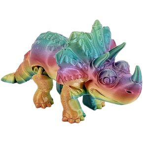 Flexible Articulated Fidget Toys (Rainbow, Triceratops)