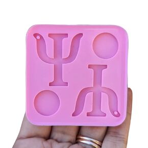 PSY Psychology Mold - PSY Emblem Earrings Mold, Trident Silicone Molds - Pitchfork Mold