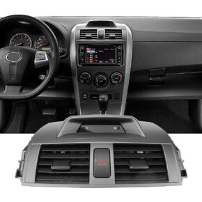 FEXON Center Dash A/C Outlet Air Vent Panel Compatible with 2009-2013 Toyota Corolla Replacement with Clock Air Vent Replaces # 55670-02340
