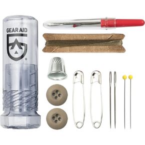 Gear Aid Outdoor Sewing Kit for Gear Repairs with Needles, Safety Pins, Buttons and Seam Ripper,Black