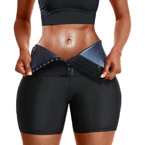 baxobaso Sauna Sweat Short Pants Suits for Women High Waist Slimming Shorts Compression Thermo Workout Body Shaper Thighs