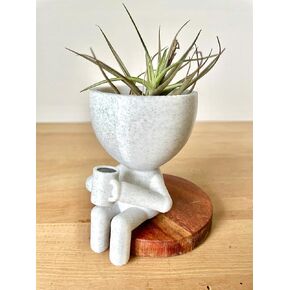 Coffee Lovers Gift Idea, People Drinking Coffee Planter, Coffee Bar Decor, Coffee Table Decor, Plant Gift Idea, Cute Succulent Planter (Marble)