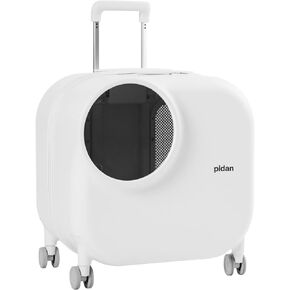 pidan Pet Carrier Large,Pet Suitcase,for Cat and Small Dog,Pet Trolley Case,Pet Rolling Carrier,with Ledlight and Ventilation System,Rechargeable
