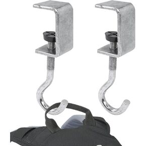 2 Pcs Desk Mount Bag Holder Hook Clamp-On Backpack Hanger Portable Desk Mount Headphones Holder Reduce Desk Clutter for Table Desk, Under Counter - Black
