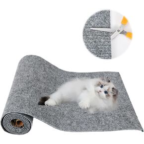 Trimmable Cat Scratching Mat, 78.7"x15.8" Self-Adhesive Cat Scratching Post Pad, Cat Tree Shelves Cover Replacement, DIY Versatile Protector for Steps, Couch and Furniture