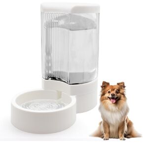 Pet Water Dispenser, Gravity Automatic Dog Water Bowl & Cat Water Dispenser, 4L Cat Dog Waterer Station, Self Water Dish Without Electricity Auto Water for Cats Dogs Bunny
