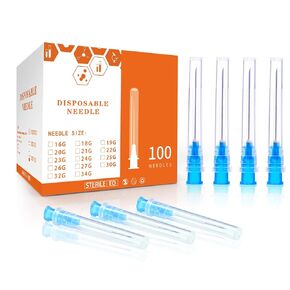 32 Gauge 1/2 Inch Needlr Luer Lock Dispensing Accessories, Individually Packaged 100 Pack