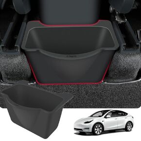 TSELLER for Tesla Model Y Trash Can Rear Center Console Organizer Storage Bin Silicone Front Passenger Seat Garbage Can Accessories 2020 2021 2022 2023 2024