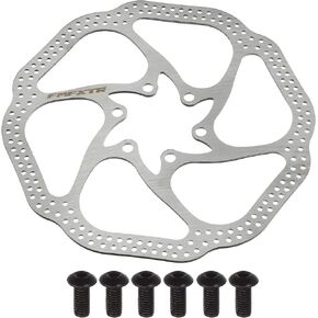 X AUTOHAUX 1 Pcs 160mm Bike Floating Disc Brake Rotor Steel Bicycle Rotor with 6 Bolts Screws for Road Mountain Bike BMX MTB Silver Tone