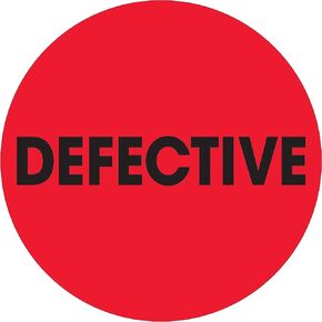 Tape Logic 2' Circle Label, Defective', Fluorescent Red, Roll of 500 Stickers, for Inventory Control and Warehouse Organization
