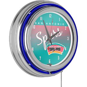 San Antonio Spurs Hardwood Classics NBA Chrome Neon Clock