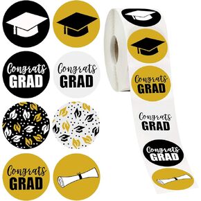500Pcs Graduation Stickers Graduation Cap Stickers Congrats Grad Class of 2024 Stickers for Graduation Envelope Seals(1Inch)