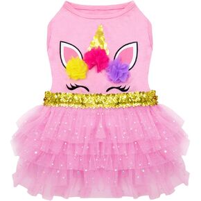 KYEESE Dog Dress for Medium Dogs Sunflower Dogs Sundress Tulle with Ruffle Sleeves Dog Apparel in Saudi Arabia