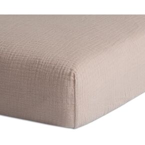 Meracorallo Muslin Fitted Crib Sheet, Soft and Breathable Baby Crib Sheet for Standard Crib and Toddler Mattresses (Blush)