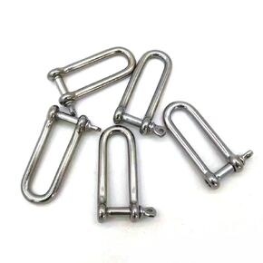 JY-MARINE Long D Shackle Stainless Steel Shackle Load Clamp for Chains Wirerope Lifting Paracord Outdoor Camping Survival Rope Bracelets 3/16" 5mm Marine Grade,5pk