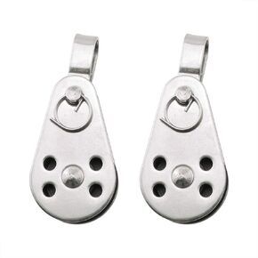 ZRM&E 2pcs Stainless Steel Nylon Pulley Marine Pulley 59x26mm Pulley Blocks Rope Runner Kayak Boat Accessories