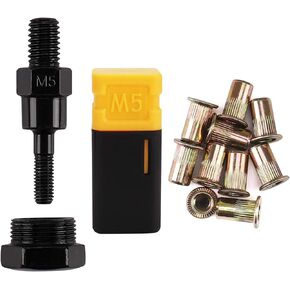 Rivet Nut Tool Mandrel 1/2-13 and 10 PCS Rivet Nuts, Rivet Tool Set Spare Part, Nutsert Tool Accessories Set Compatible with RZX/Astro Riveters