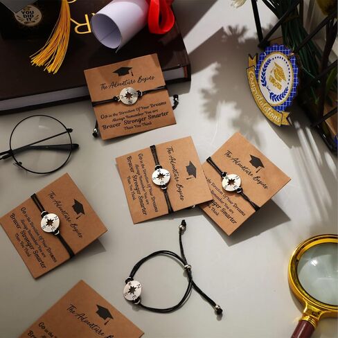Junkin 60 مجموعات مجموعة سوار التخرج 2024 قابل للتعديل البوصلة الكلية هدايا التخرج من المدرسة الثانوية لزملاء الدراسة الفتيات ابنة زملاء المدرسة الثانوية هدايا التخرج in Saudi Arabia