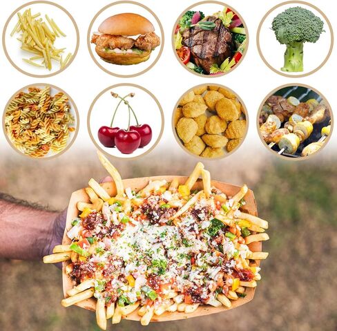 موكوك 60 حزمة من القوارب الورقية بوزن 2 رطل لتقديم الطعام، صواني طعام شديدة التحمل بوزن 2 رطل، سلال صواني طعام من ورق الكرافت للاستعمال مرة واحدة من أجل ناتشوز هوت دوج الفشار وحفلات الامتياز والأطعمة والتوابل in Kuwait