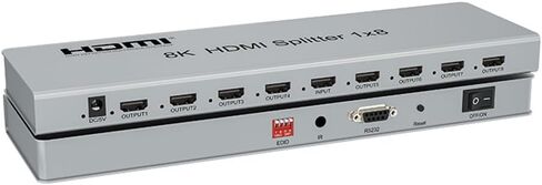 61120E 1x2 8K HDMI splitter supports 8k 60hz / 4k 120hz with EDID setting in Saudi Arabia