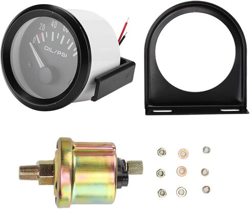 Oil Pressure Gauge Kit,Electronic Oil Pressure Gauge Il Pressure Gauge 12V Universal Car Electromagnetic Indicator Auto Modified Meter ,?Ldruckanzeige Auto ,Electronic Oil Pressure Gauge For Automotiv in Saudi Arabia