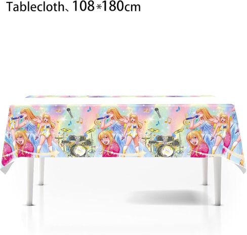 Music-Themed Party Supplies, 20 Plates, 20 Napkins and 1 Tablecloth, Birthday Party Decorations for Boys and Girls (41) in Saudi Arabia