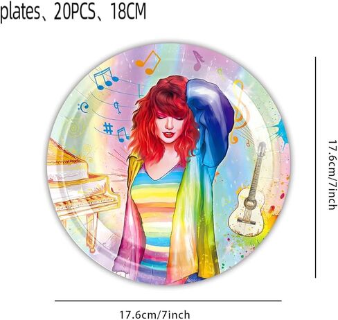 Music-Themed Party Supplies, 20 Plates, 20 Napkins and 1 Tablecloth, Birthday Party Decorations for Boys and Girls (41) in Saudi Arabia