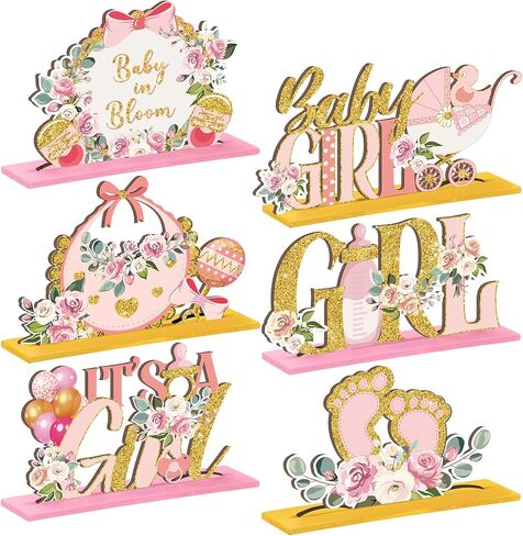 Suzile 6 Pcs Unicorn Birthday Table Wooden Decorations Unicorn Rainbow Birthday Party Table Decor Pink Photo Props Sign for Girls Baby Shower Birthday Party Supplies in Kuwait