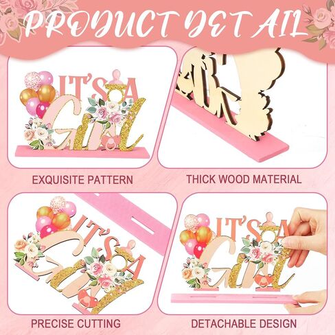 Suzile 6 Pcs Unicorn Birthday Table Wooden Decorations Unicorn Rainbow Birthday Party Table Decor Pink Photo Props Sign for Girls Baby Shower Birthday Party Supplies in Kuwait