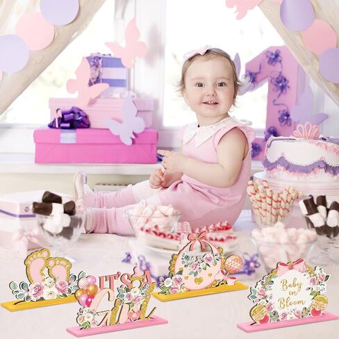 Suzile 6 Pcs Unicorn Birthday Table Wooden Decorations Unicorn Rainbow Birthday Party Table Decor Pink Photo Props Sign for Girls Baby Shower Birthday Party Supplies in Kuwait