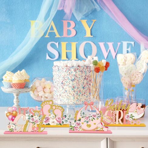 Suzile 6 Pcs Unicorn Birthday Table Wooden Decorations Unicorn Rainbow Birthday Party Table Decor Pink Photo Props Sign for Girls Baby Shower Birthday Party Supplies in Kuwait