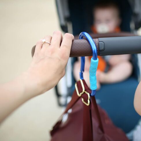 Nuby Large Handy Hook Carabiner Stroller Clip with Textured Soft Grip, Aqua in Saudi Arabia
