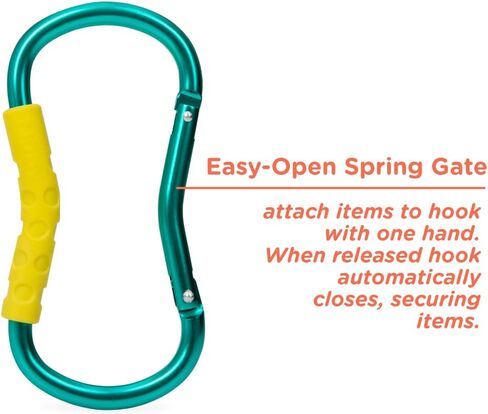 Nuby Large Handy Hook Carabiner Stroller Clip with Textured Soft Grip, Aqua in Saudi Arabia