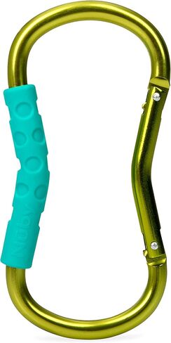 Nuby Large Handy Hook Carabiner Stroller Clip with Textured Soft Grip, Aqua in Saudi Arabia