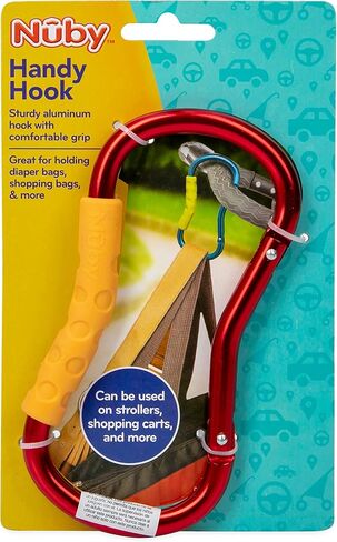 Nuby Large Handy Hook Carabiner Stroller Clip with Textured Soft Grip, Aqua in Saudi Arabia