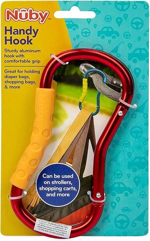 Nuby Large Handy Hook Carabiner Stroller Clip with Textured Soft Grip, Aqua in Saudi Arabia