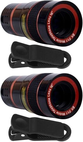 عدسات الكاميرا، عدسة كاميرا الهاتف الخليوي، 2PCS 8X Telephoto Universal Clip On Lens للهواتف الذكية Jitterbug Smart Phone in Kuwait