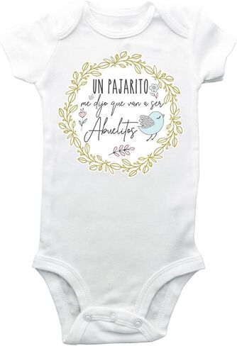 Un pajarito me dijo que van a ser abuelitos - pregnancy announcement bodysuit you're going to be grandparents Guess what Pregnancy reveal Were expecting in Saudi Arabia