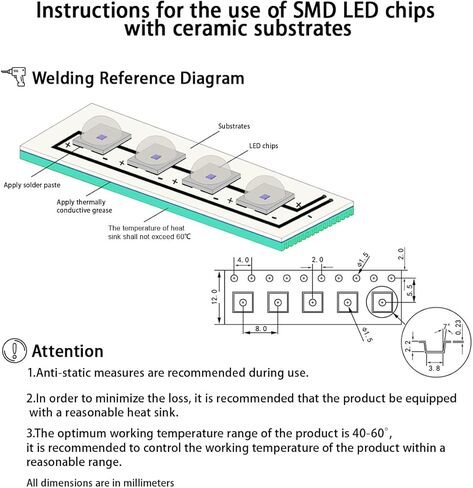 100Pcs 0.5W 3528 Red 660nm IR 850nm SMD LED Diode Lights Chips Kit High Intensity Bright Lighting Emitter Led Chip Replacement(Surface Mount PLCC 3.5mmx2.8mm/20mA/Red 2.0-2.4V/IR 1.3-1.5V) in Kuwait