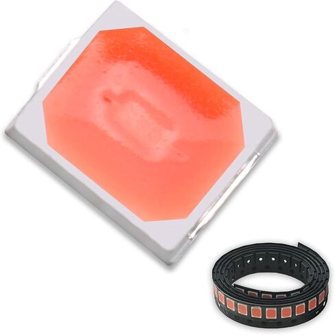 100Pcs 0.5W 3528 Red 660nm IR 850nm SMD LED Diode Lights Chips Kit High Intensity Bright Lighting Emitter Led Chip Replacement(Surface Mount PLCC 3.5mmx2.8mm/20mA/Red 2.0-2.4V/IR 1.3-1.5V) in Kuwait
