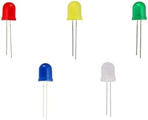 Diffused 10mm LED mixed color pack: Red, Yellow, Green, Blue, White (20 pack) in Saudi Arabia