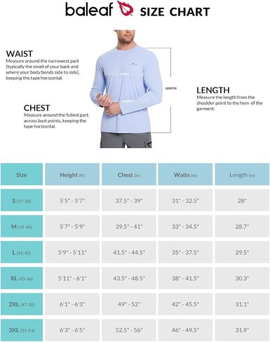 BALEAF Men's Sun Protection Shirts UV SPF T-Shirts UPF 50+ Long Sleeve Rash Guard Fishing Running Quick Dry in Saudi Arabia