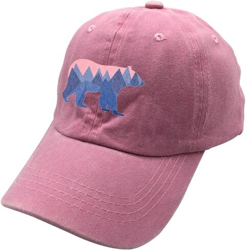 قبعة بيسبول للفتيات من Waldeal قابلة للتعديل على شكل الدب الجبلي للأطفال، قبعة غولف منخفضة المظهر باللون الوردي in Kuwait