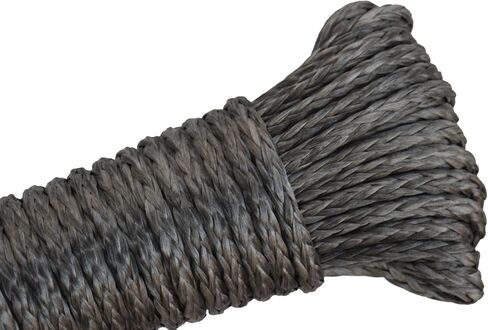 4mm"*50ft Winch Rope,Rope for ATV Winch, Winch Cable,Synthetic Rope,Towing Rope (Grey) in Kuwait