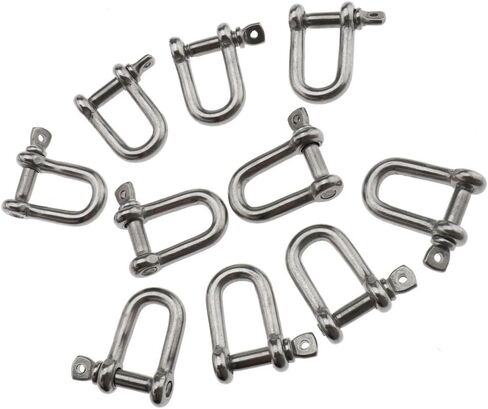 Micro Traders 10pcs 0.16 Inch D Shackle Screw Pin Buckle Compatible with Marine Boat Shade Sail Trailer Caravan in Saudi Arabia