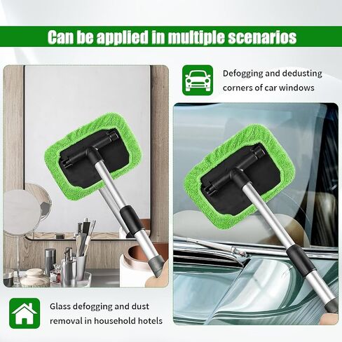 GLSOWEE Car Windshield Cleaning Tools, Car Glass Wiper Kit with Extendable Handles, Microfiber Cloth and Spray Bottle, Reusable Glass Cleaner, Car Interior and Exterior Cleaning Tools in Saudi Arabia